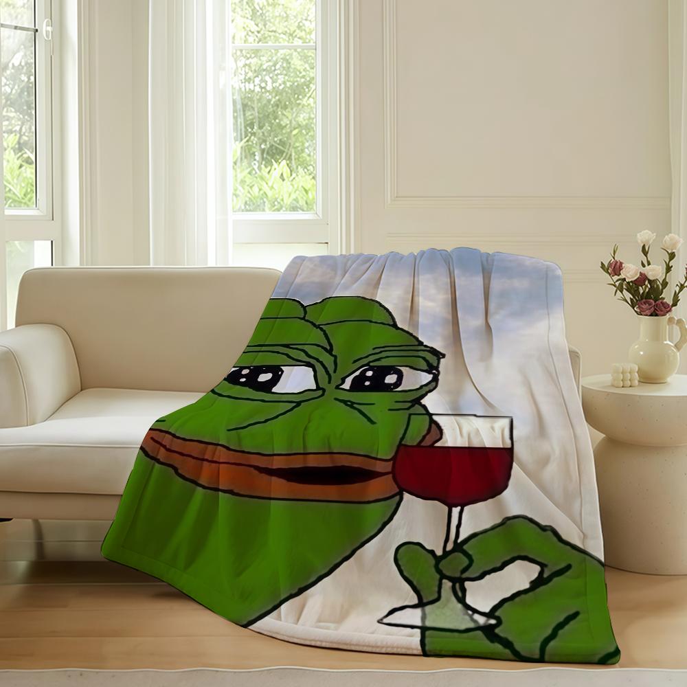 Funny Emoticons P Pepe the F Frog Blanket For Sofa Office Bed Plane Travel Sleep Read Relax Camping Soft And Warm