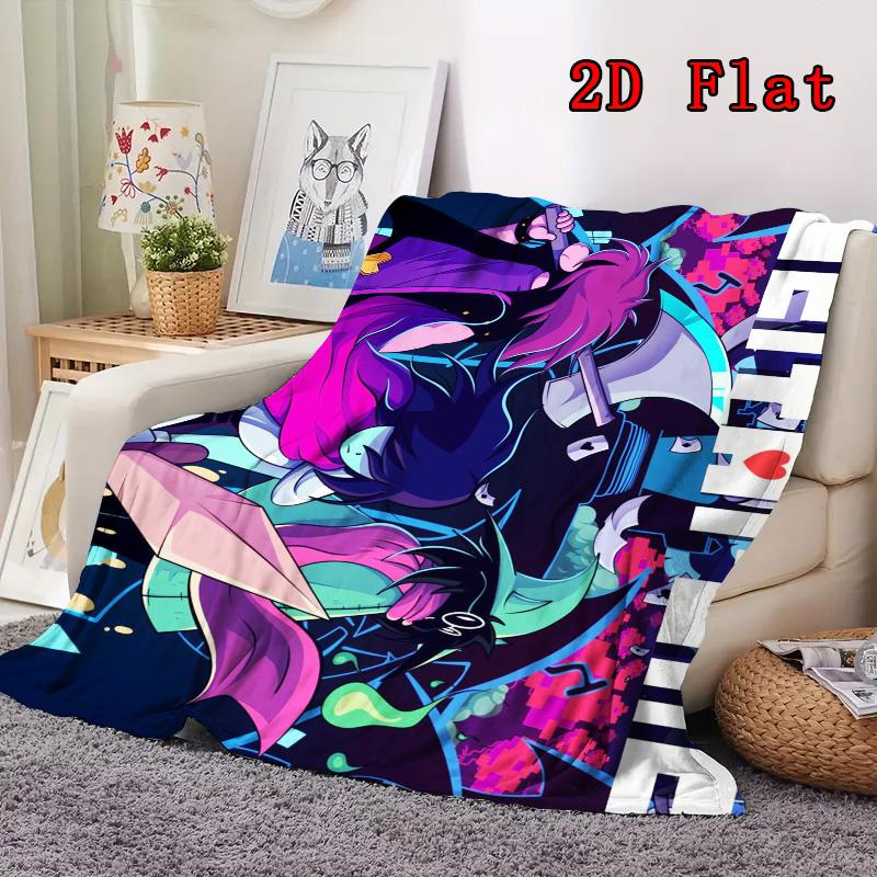 DeltaRune Cartoon 2D Flat Pattern Flannel Blanket High quality All Seasons Warmth and Comfort Perfect for Christmas Gifts.NMT0928049