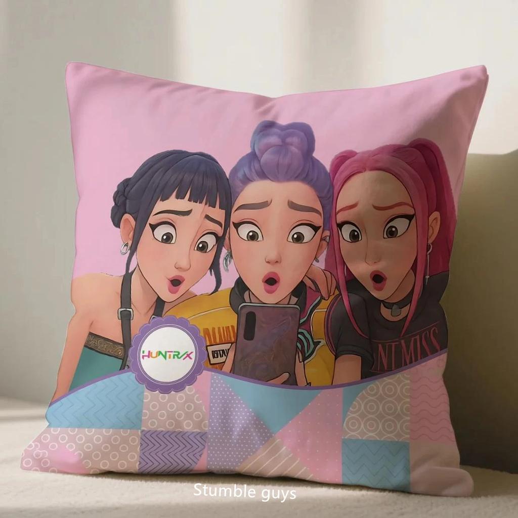 Anime 45x45cm Sofakissenbezug Kpop Dämonenjäger Kissenbezug Weiche Haptik Verbessern Sie Ihren Kpop-Wohnstil