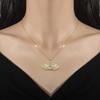 Light Luxury Temperament Real Gold Gorgeous Angel Wings Necklace Female Versatile Collarbone Chain Titanium Steel Chain