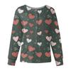 Women's Casual Fashion Long Sleeve Standing Collar Single Breasted Valentine's Day Print Workwear Jacket Tops