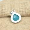 Modrý chalcedónový drahokam 925 mincový striebro ručne vyrábané šperky s príveskom Krásny darček pre ňu