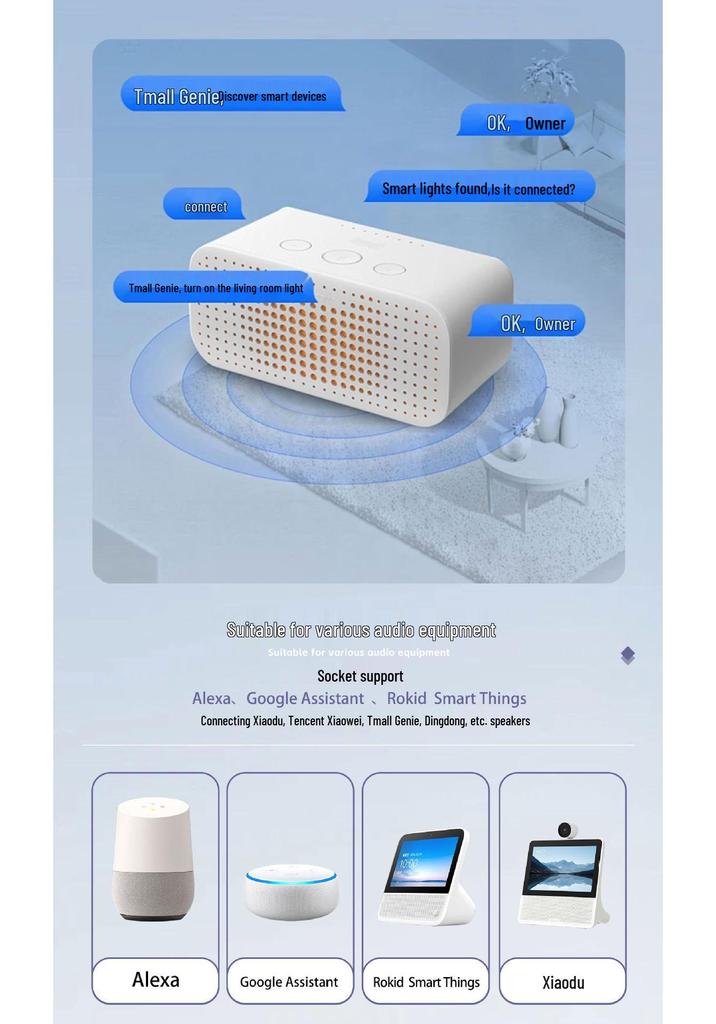 Smart Graffiti WiFi/Zigbee Voice-Controlled Wall Socket Switch with Light, Single/Double Pole, Five-Hole Timer.