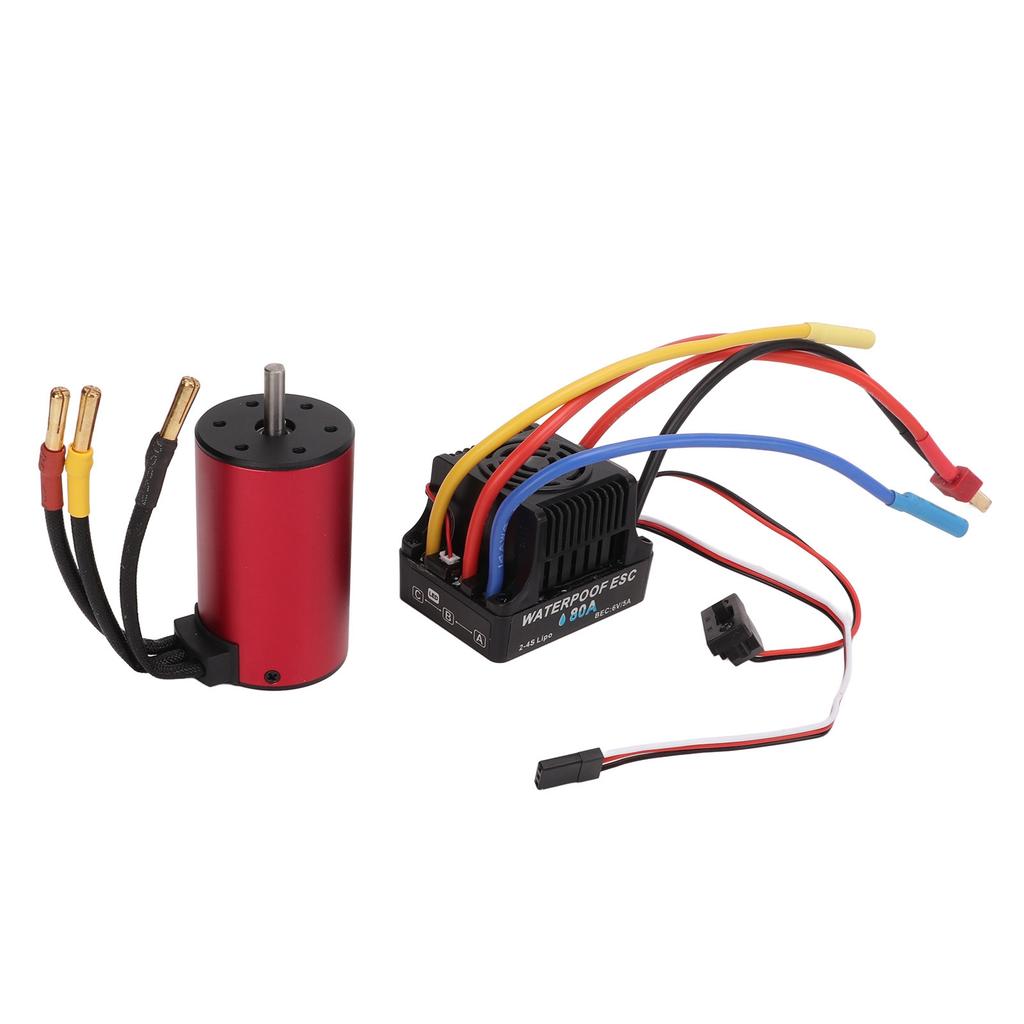 S3660 3800kv Aluminum Alloy Brushless Motor 80A Brushless ESC for 1 8 1 10 Remote Controll Car