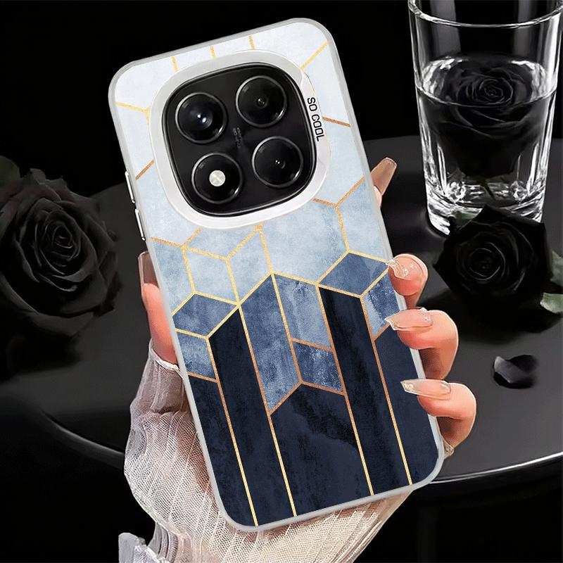 Geometric Marble Pattern Shockproof Phone Case for Xiaomi Redmi Note 15 14 13 12 Pro Plus 11 11S 11T 5G Cover Anti Fall Fundas