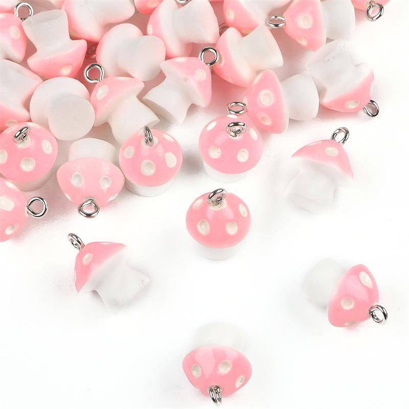 Mushroom Charm Resin Jewelry Components: DIY Pendant, Necklace, Bracelet, Earring, and Hair Accessory Materials