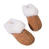Autumn/Winter Fur Lined Cotton Slippers - Warm, Non-Slip, Thick Plush Indoor Footwear.