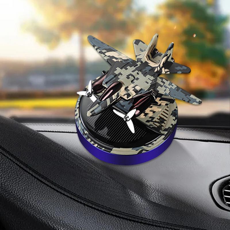 Solar Car Air Freshener Helicopter Automatic Rotation EssentialOil Diffuser Dashboard Camouflage Ornament Car Accessories