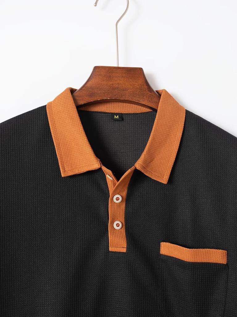 Men's Summer 2026 Lapel Waffle Knit Quick-Dry Short Sleeve Shorts Set