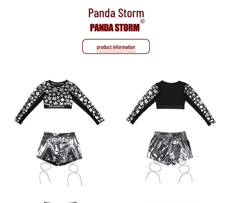 Mädchen Jazz Dance Set mit langen Ärmeln – Trendiges Sommer Street Style Outfit