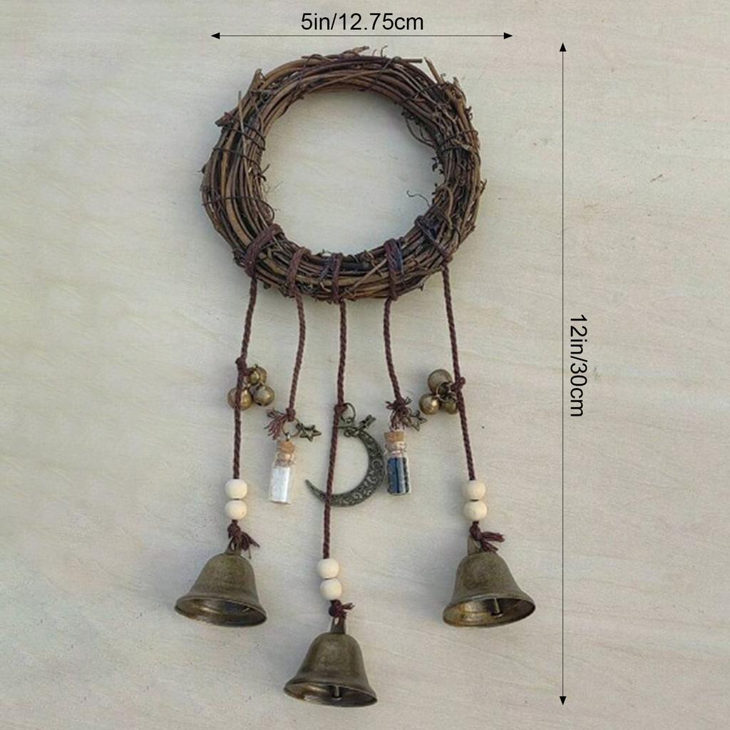 Witch Bells Protection Door Hangers Handmade Witchcraft Hanging Ornament for Living Rooms Bedrooms Kitchens