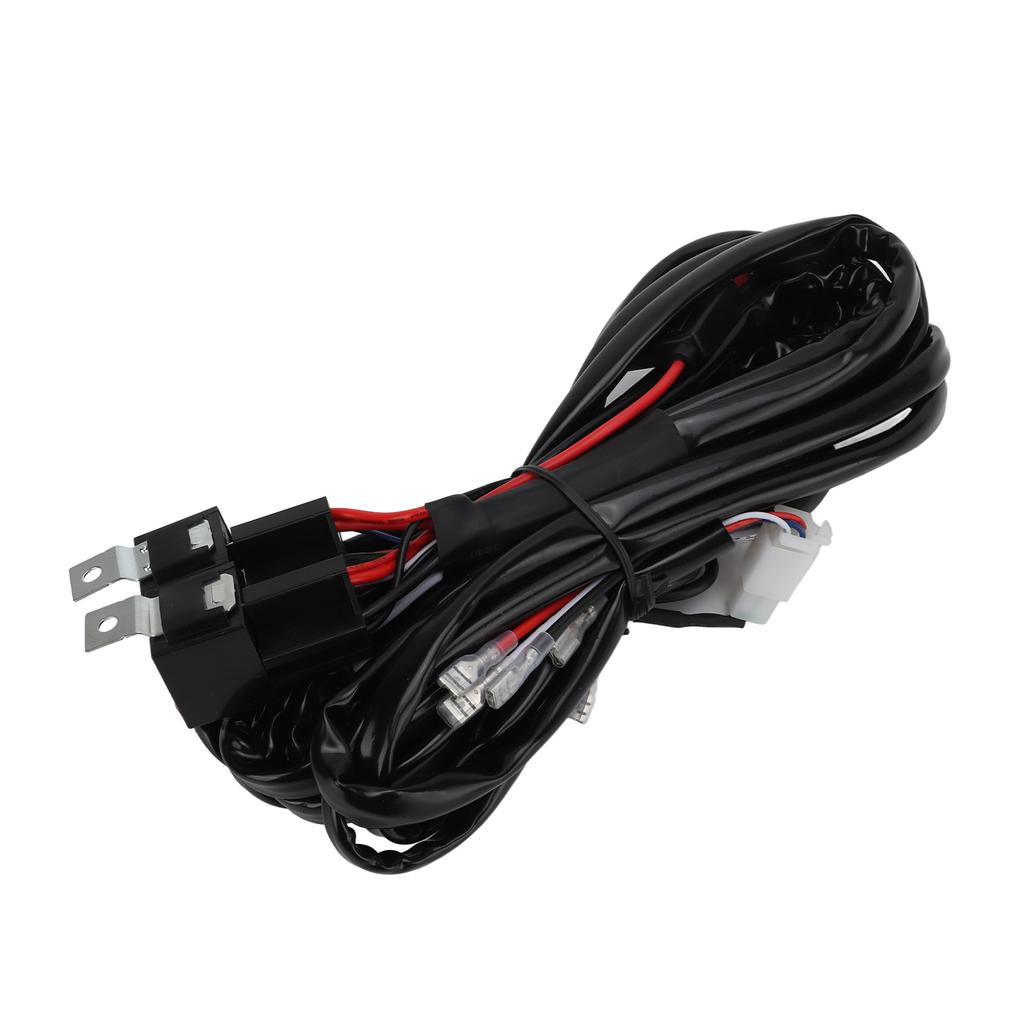 High Low Beam Wiring Harness LED Work Light Relay Switch 200cm Long for Off Road Motorcycles Pickup Trucks