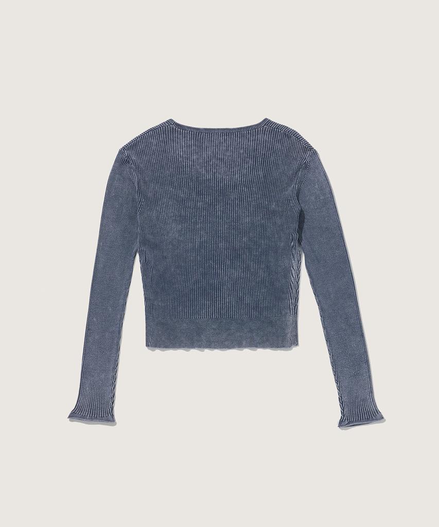 PLAC WOMEN Scoop Neck Washed Knit Blue