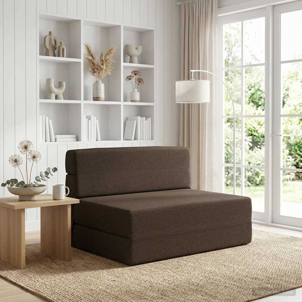Folding Sofa Bed Taupe 70 X 72 X 60 Cm Fabric