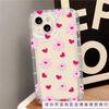 Pink love flower apple 15 mobile phone case iphone14promax transparent soft rubber 13/12/11 anti-drop XR