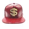 Crocodile Grain Hip Hop Baseball Cap with Rhinestone PU Leather Brim