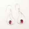 Pink Rubellite Gemstone Hook Drop Dangle Artisan Earrings 925 Sterling Silver EE-139-7