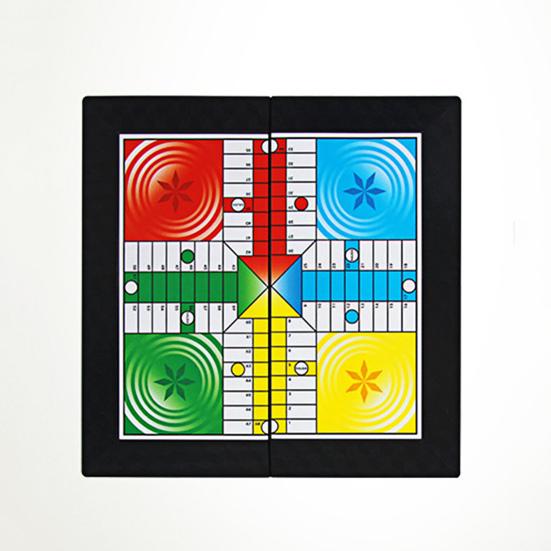 1 Set 4 Players Flying Chess Game with Folding Chessboard 16 Chess Pieces Dice Travel Kids Adults Family Night Interactive Classic Strategy Game