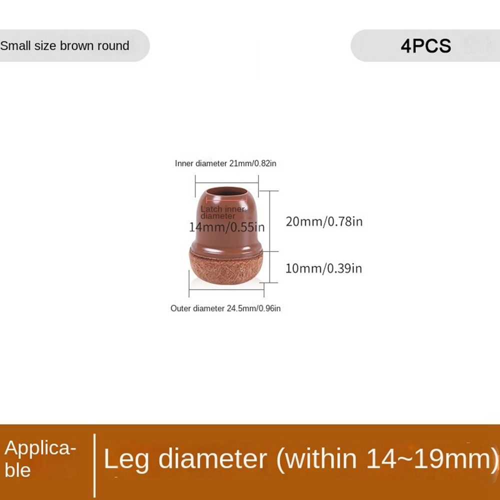 4PCS New TPE Table Leg Protector Covers Felt Floor Protectors Chair Foot Caps Durable Non-Slip Table Foot Pads Table Leg