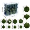 48Pcs Shatterproof Christmas Baubles Velvety Ball Hanging Ornament Christmas Tree Decoration For Wreath Mantels Window