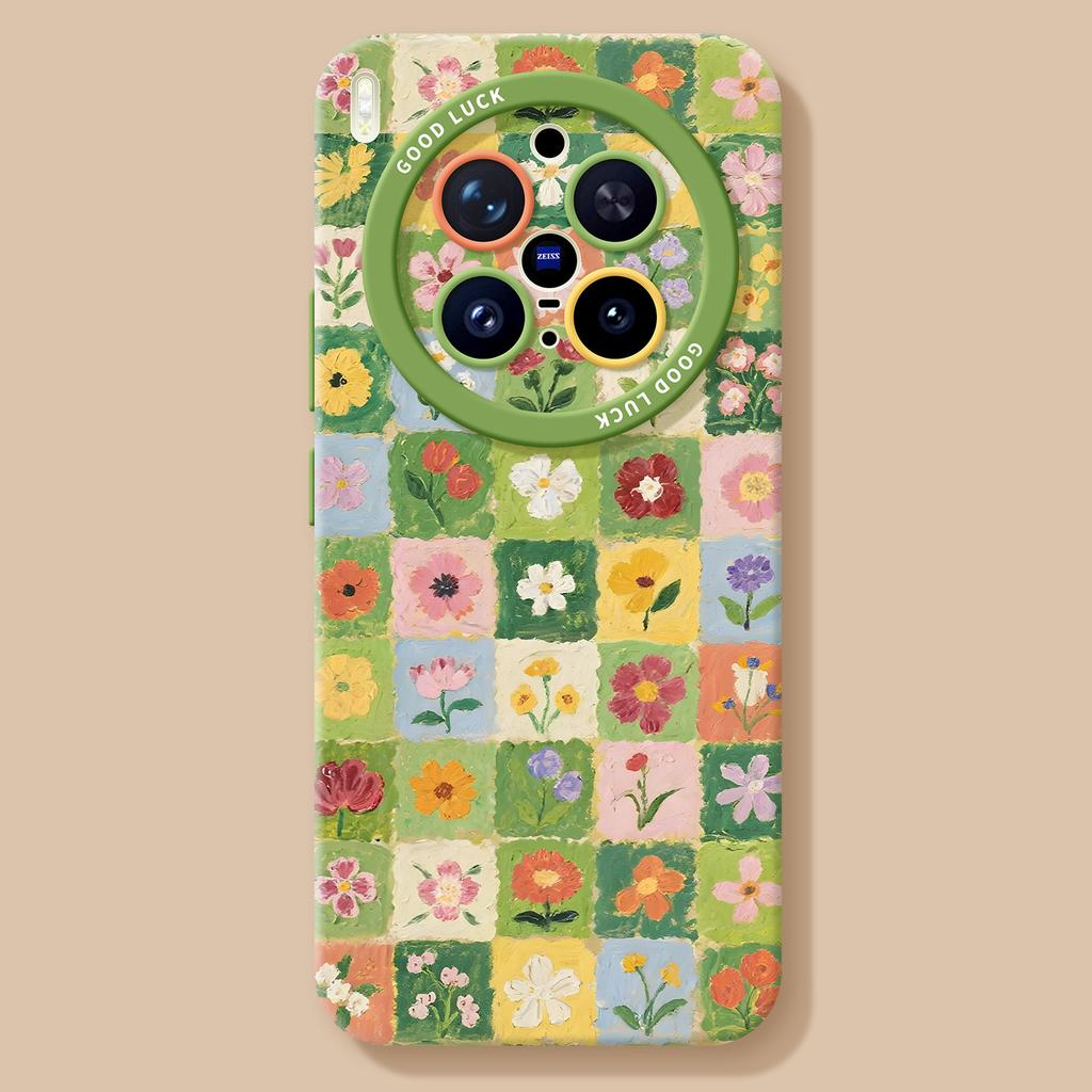 Flowers for Vivox300pro Silicone Oppo Spring Findx9 Samsung S26 Lanyard Xiaomi 17 Mobile Phone Case