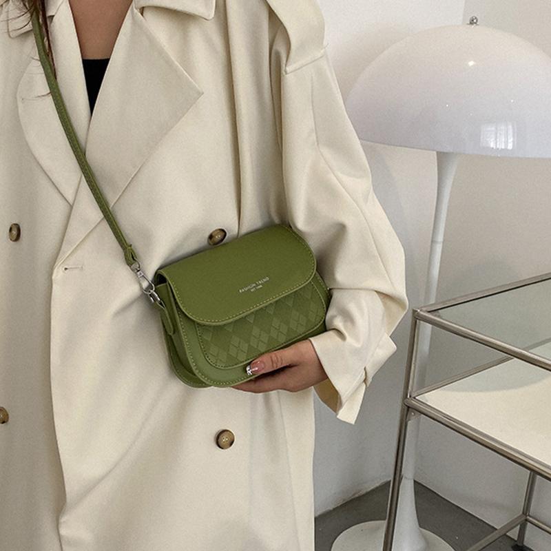 Women Luxury Design Crossbody Shoulder Bags PU Leather Female Vintage Saddle Bag Solid Color Messenger Bag Small Handbag