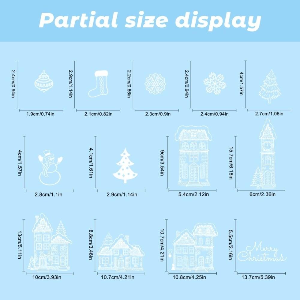 White Castle Christmas Window Sticker Self Adhesive Static Cling Decals Xmas Season