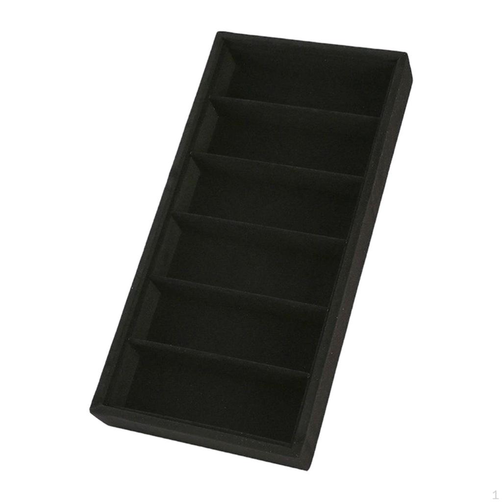 6-Compartment Eyeglass Display Tray, Portable Sunglasses Storage Box, Jewelry Box for