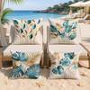 Leaf Patterned Retro Fashion Cushion Cover Silky Short Plush Invisible Zipper Dustproof Sofa Pillow Case For Home Decor