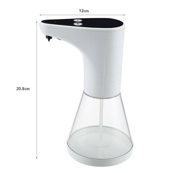 Distributeur automatique de savon - 520 ml - Sans contact - Commandes de volume réglables - Blanc