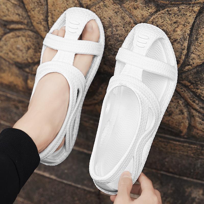 Sommermotetrend Ensfarget Utendørs Sandaler Strandsko Fritidssko Hullsko Latesko