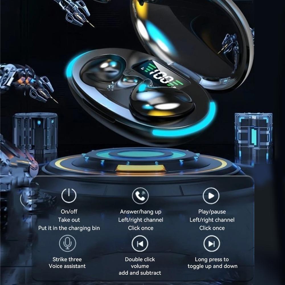 Bluetooth-kompatible 5.3 Unsichtbare Schlaf-Ohrhörer Touch-Steuerung Berührungsloses Mikro-Schlaf-Ohrstöpsel IPX5 Wasserdicht für besseren Schlaf