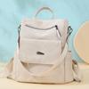 PU Solid Color 2024 New Product Backpack Zipper Soft Handle External Frame Casual Student Backpack Resin Mesh Designer Bag