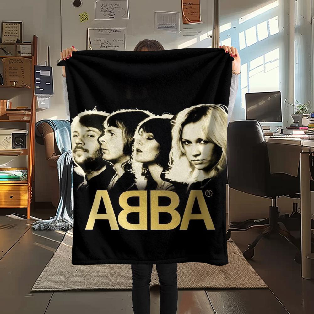 1 Stück ABBA Aufdruck Flanelldecke, Hohe Qualität, Bequem für alle Jahreszeiten, Heimdekoration, Wärme und Komfort, Perfekt für Weihnachtsgeschenke
