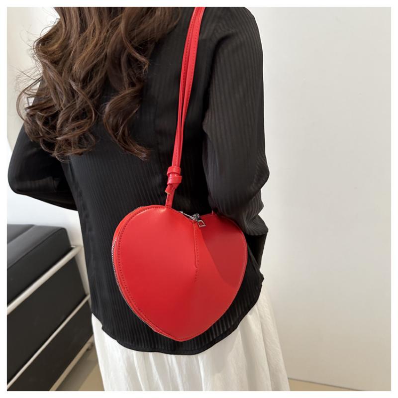 Cute Heart Shaped Crossbody Bag For Women Solid Color Pu Leather Shoulder Bag Able Personality Crossbody Bag