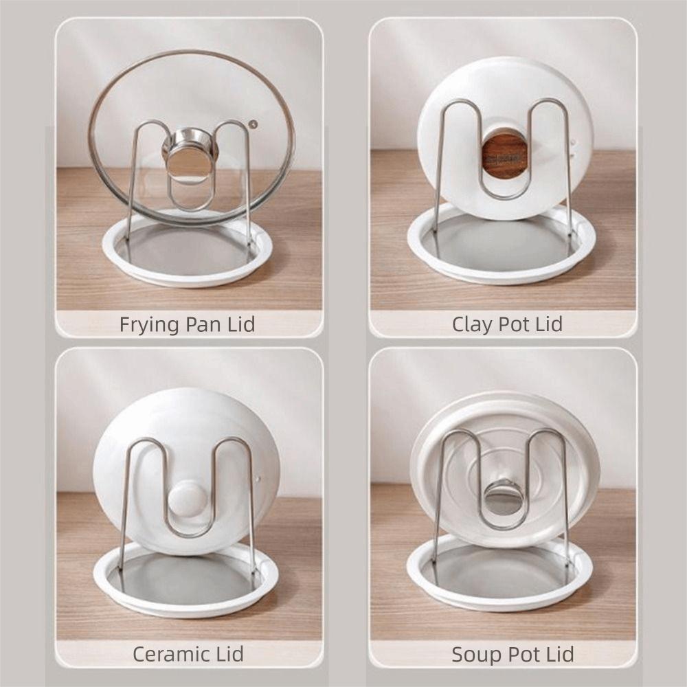 Stainless Steel Pot Lid Holder Heat Resistant Detachable Pot Lid Stand Folding Stable Pan Cover Lid Rack Restaurant