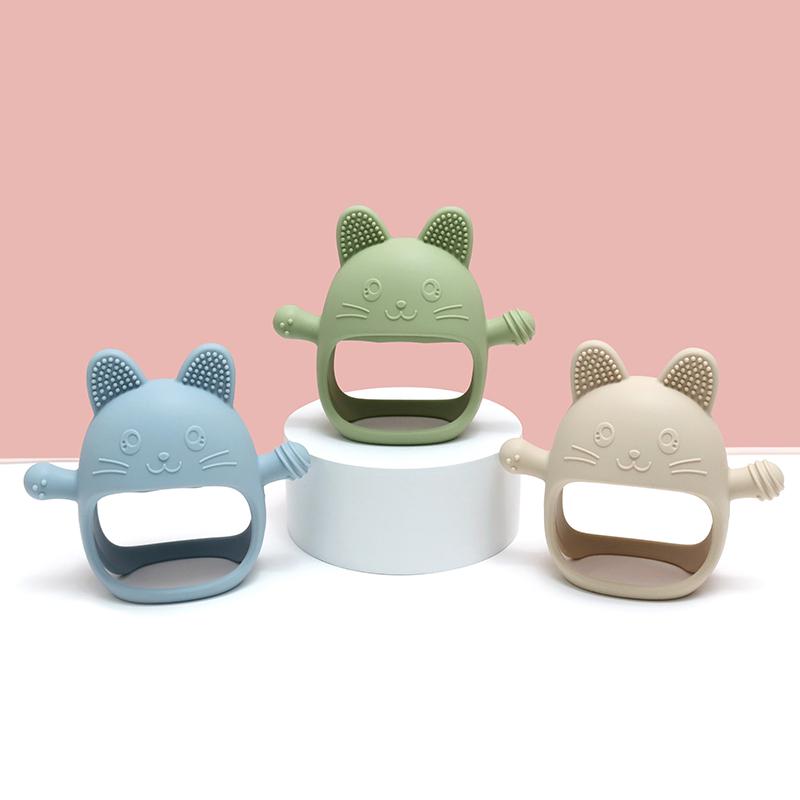 Guantes de Silicona para Bebé de Grado Alimenticio Mordedor Chupetes Juguetes para la Dentición Infantil Cuidado Dental para Recién Nacidos Encías Palo Molar Artículos para Bebé