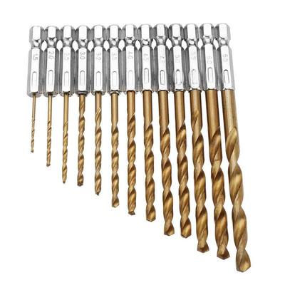 13 adet Aksesuarlar Altıgen saplı Matkap Uçları Seti HSS Alet Büküm Matkabı 1,5-6,5 mm