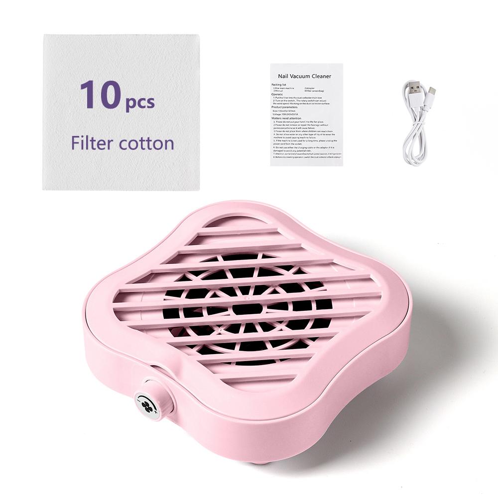 4200PM Mini Nail Dust Collector 60W Portable Nail Dust Extractor 450Pa Suction Nail Vacuum Cleaner Fan Nail Art Manicure Fan