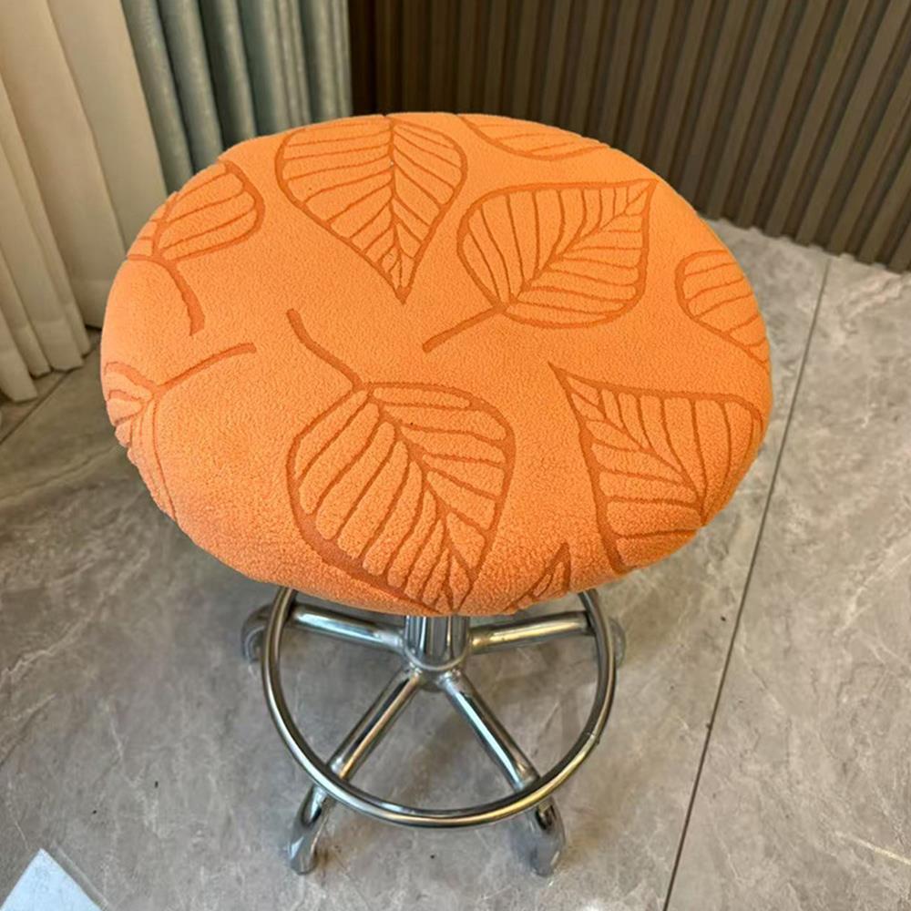 Jacquard Circular Stool Cover Bar Stool Dust Cover Rotating Chair Protection Case Soft Comfortablehigh Elasticity Seat Slipcover