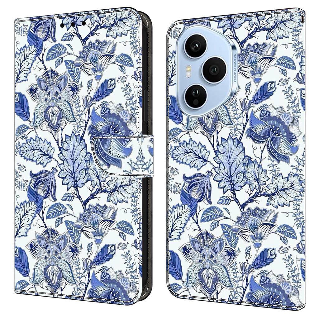 Pro Honor 400 Pro 5G (Globální) Kožené pouzdro s potiskem, peněženka, stojánek, flipový kryt na telefon