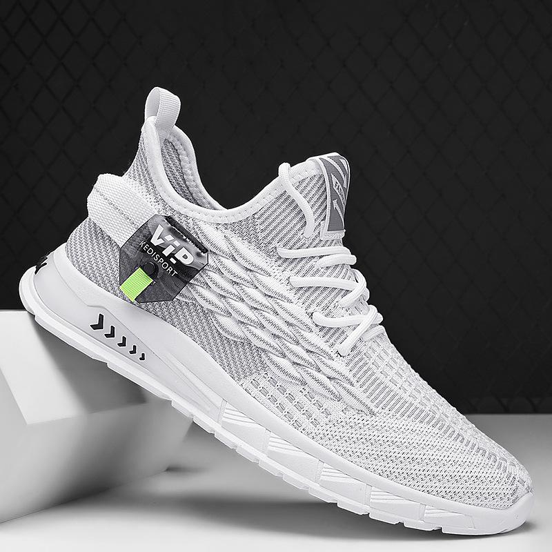 Men's shoes autumn new breathable fly-woven fish scale pattern casual shoes fashionable, light and wear-resistant versatile coconut shoes