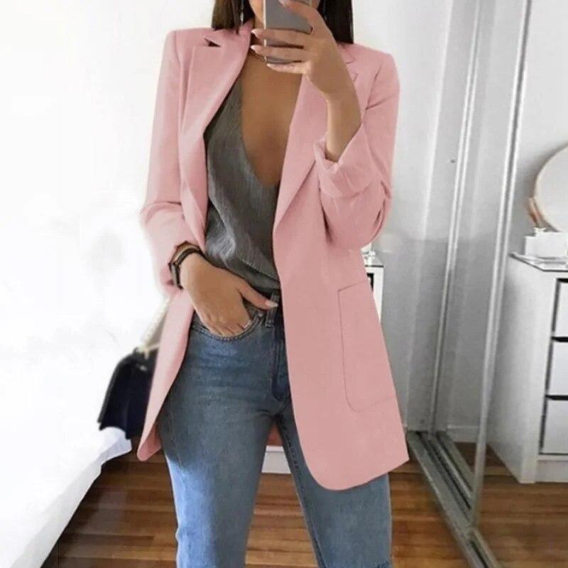 Femei Blazere Casual Cardigan Damă Slim Mic Jachetă de costum