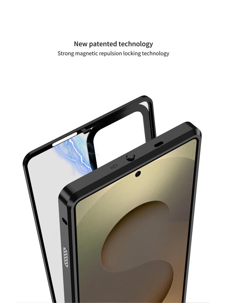Samsung S26 Ultra Frosted Metal Frame Phone Case with Cooling Magnetic Ring - Exclusive Cross-Border Use