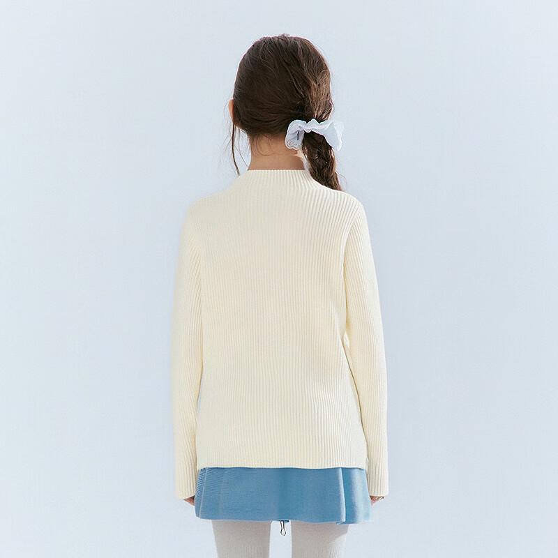 DEESHA Girls Half-High Collar Knit Sweater 140