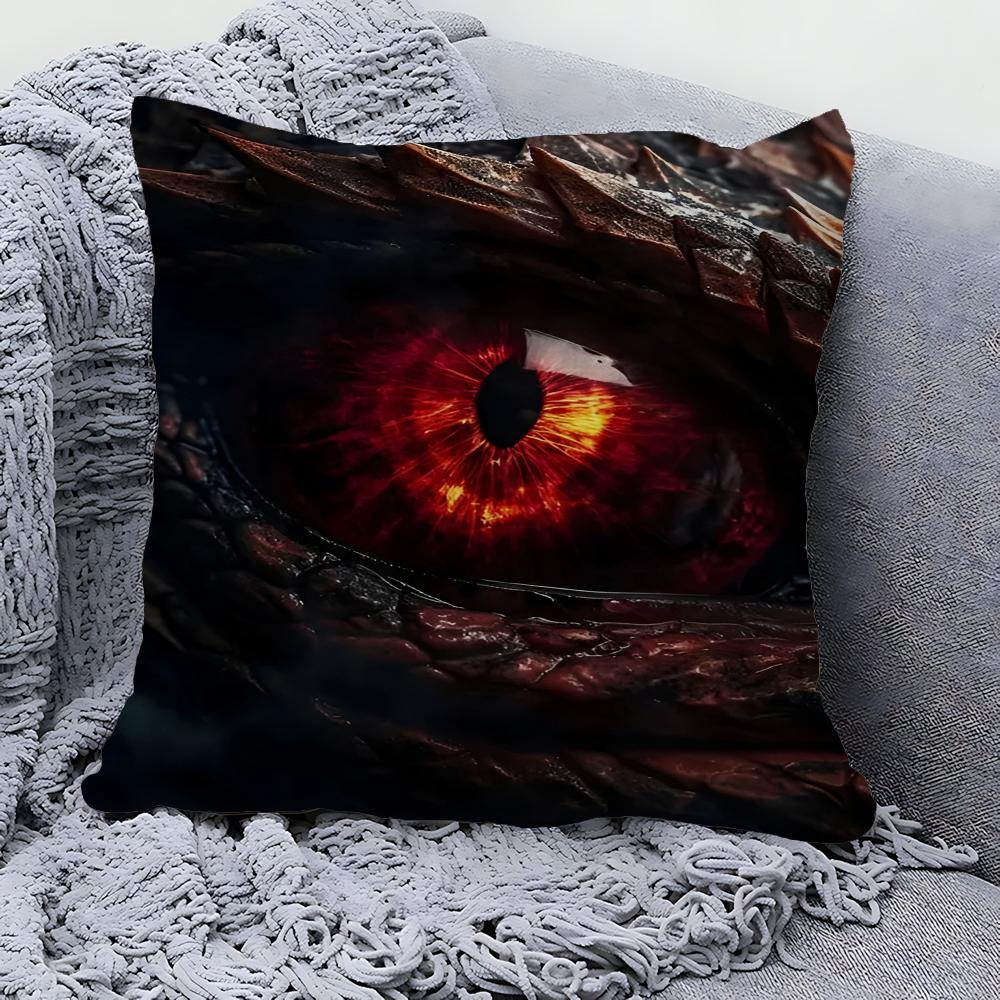 Dragon Eyes Pillow Covers Cartoon Sofa Decorative Home Double-sided Printing Short Plush Cute Cushion Cover