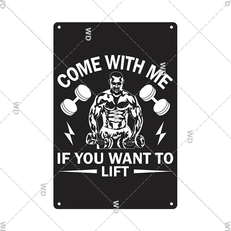 Gym Retro Metal Tin Sign Fitness Funny Vintage Iron Poster Exercise Motivation Quote Home Bar Pub Garage Man Cave Decor Gifts