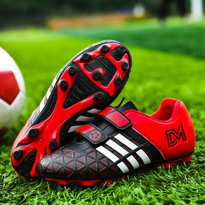 Fußballschuhe Kinder leicht Jugend Klettverschluss Grundschüler lange Nägel gebrochene Nägel flacher Boden Low-Top Sportschuhe Trainingsschuhe