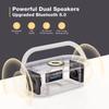 2500mAh Bluetooth Speaker with Wireless Charger FM Radio Dimmable Light Portable Dual Speaker for Bedroom Office Christmas Gifts