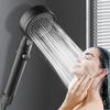 Black Eco Shower Head with 5 Adjustable Modes, High Pressure, Water Saving, and One-Key Stop Water Massage